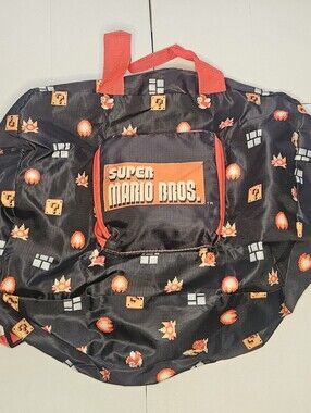 Nintendo Super Mario Bros. Black Duffel with Red Accents.  Culture Fly Bag